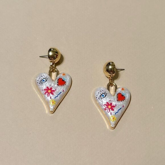 Boho heart earrings N688 - Picture 2 of 4